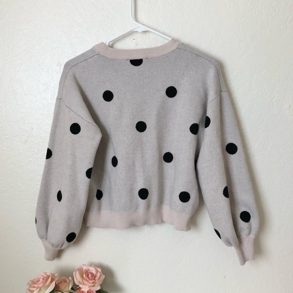 Premise Cream & Black Polka Dot Sweater Women's Size Small - Picture 2 of 5